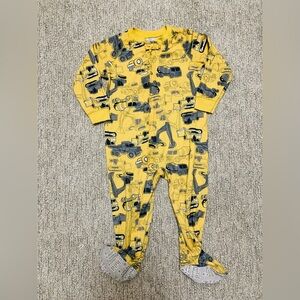 Yellow Construction Print Kids One Piece